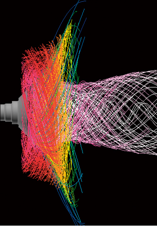 Simulation of spray painting using high-speed rotating bell cup